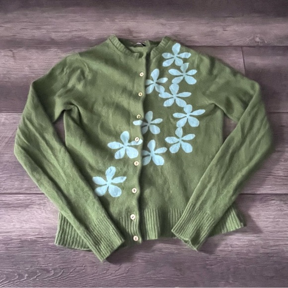 💚J. Crew Green & Blue Cardigan - Picture 2 of 4